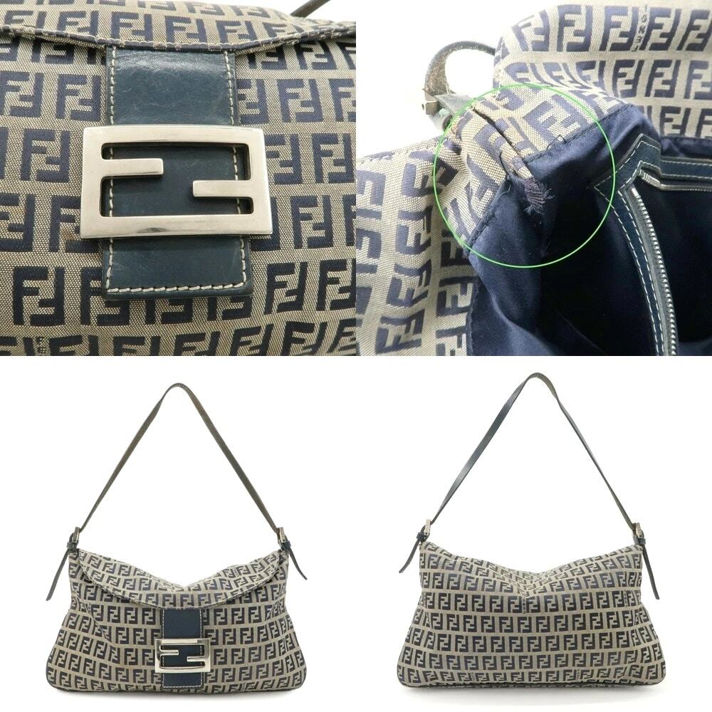 💎✨BEAUTIFUL✨💎Authentic FENDI Zucchino Mamma Baguette Shoulder Bag - Picture 10 of 10